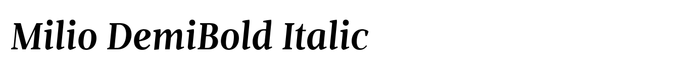 Milio DemiBold Italic